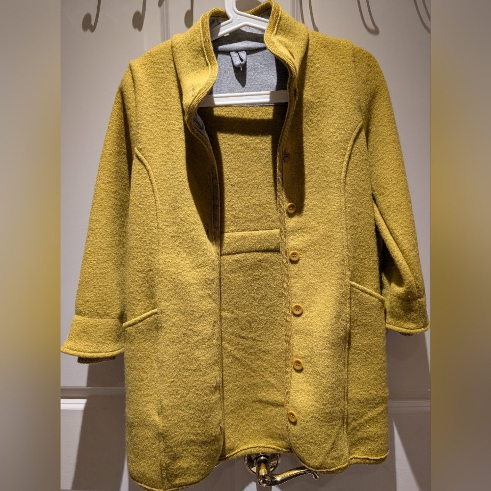 Disana Organic Merino Boiled Wool Mustard Yellow Coat